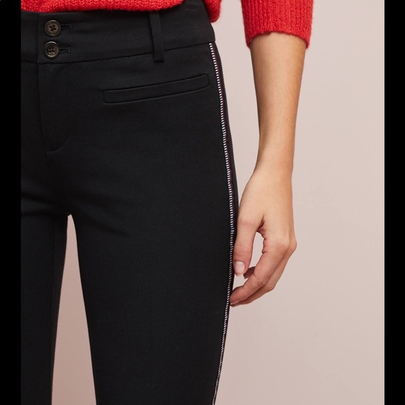 Anthropologie Pants - Anthropologie Essential Slim Black Side Stripe